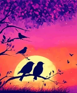 Birds Silhouette Diamond Painting