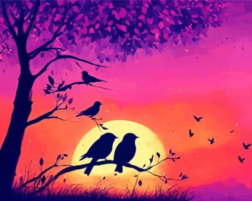 Birds Silhouette Diamond Painting