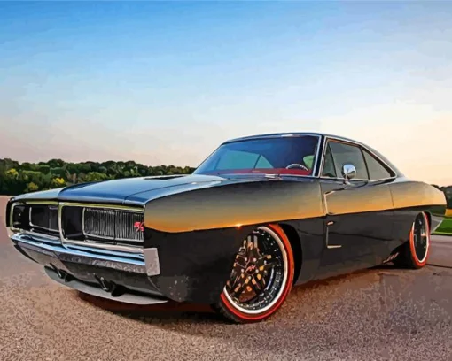 Black 69 Charger Diamond Painting