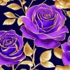 Black And Purple Flowers Diamond Painting