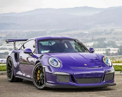 Black And Purple Porsche Diamond Painting