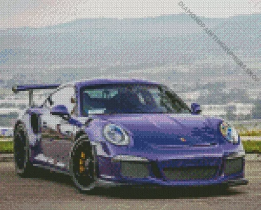 Black And Purple Porsche Diamond Painting