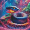 Black And Rainbow Snake Diamond Painting