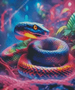 Black And Rainbow Snake Diamond Painting
