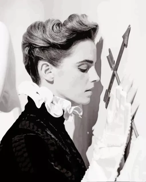 Black And White Emma Watson Diamond Painting
