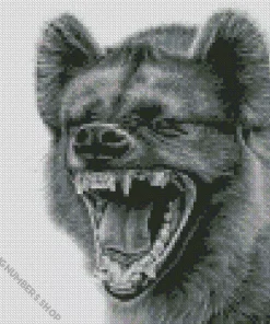 Black And White Hyena Diamond Painting