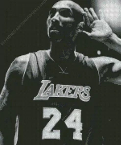Black And White Kobe Bryant Diamond Painting