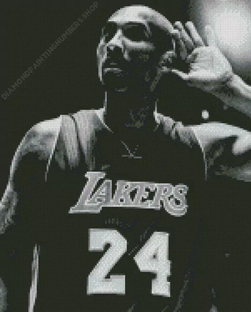 Black And White Kobe Bryant Diamond Painting