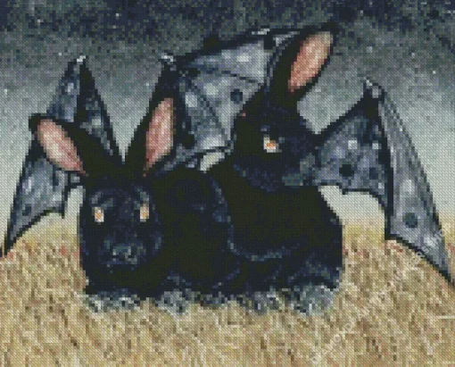 Black Bats Bunny Diamond Painting