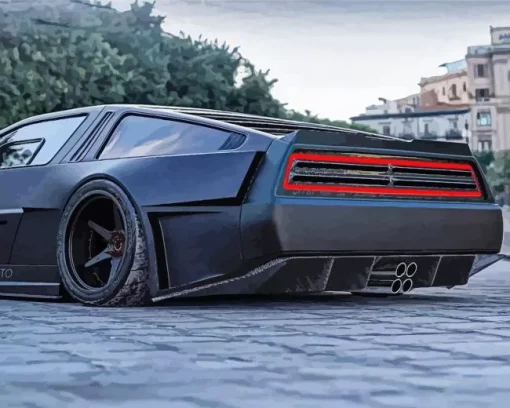 Black Delorean Car Diamond Painting