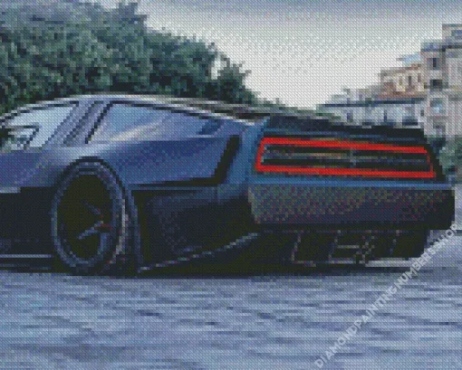 Black Delorean Car Diamond Painting