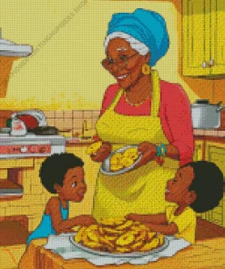 Black Grandma Diamond Painting