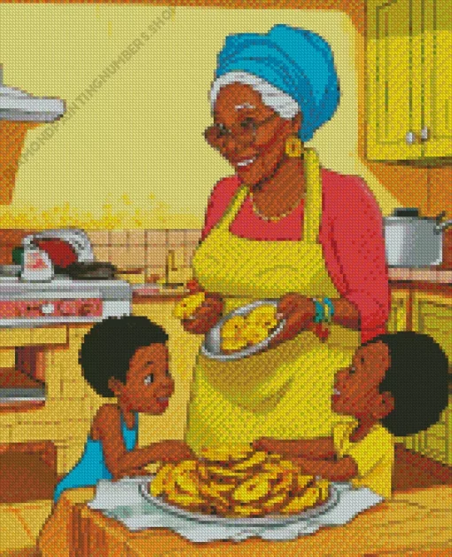 Black Grandma Diamond Painting