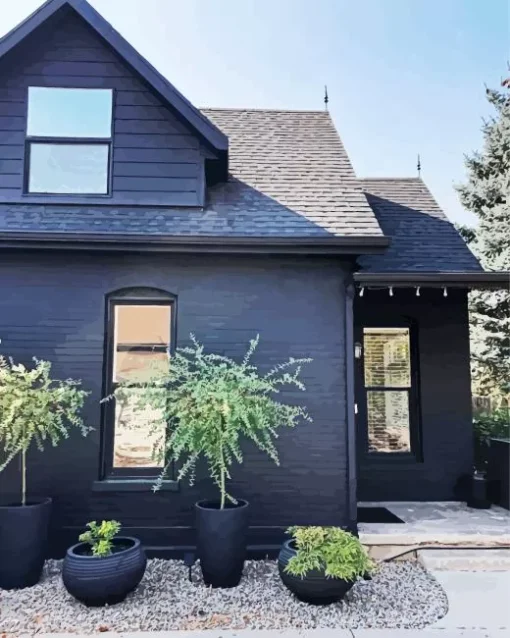 Black House Diamond Painting