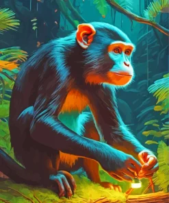 Black Monkey In Forest Diamond Painting
