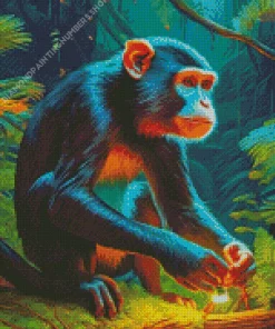 Black Monkey In Forest Diamond Painting