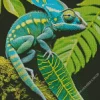 Blue And Green Chameleon Diamond Painting