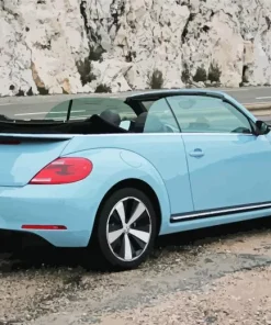 Blue Convertible Beetle Diamond Painting