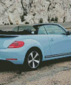 Blue Convertible Beetle Diamond Painting