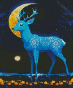 Blue Deer Diamond Painting