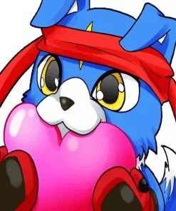 Blue Dog Digimon Diamond Painting