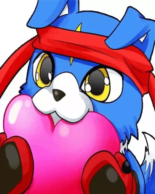 Blue Dog Digimon Diamond Painting