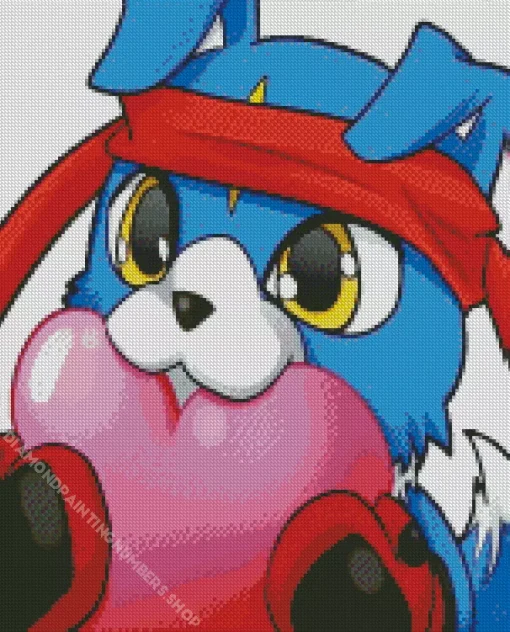 Blue Dog Digimon Diamond Painting