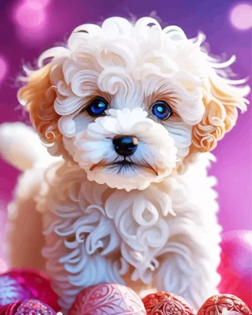 Blue Eyed Maltipoo Diamond Painting
