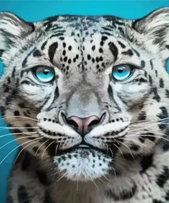 Blue Eyed Snow Leopard Diamond Painting