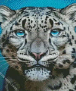 Blue Eyed Snow Leopard Diamond Painting