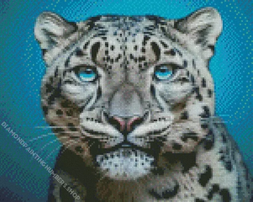 Blue Eyed Snow Leopard Diamond Painting