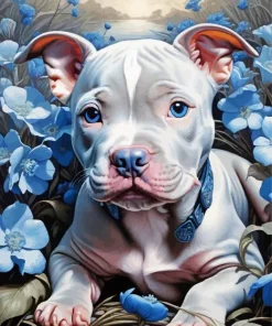 Blue Eyed Staffy Diamond Painting