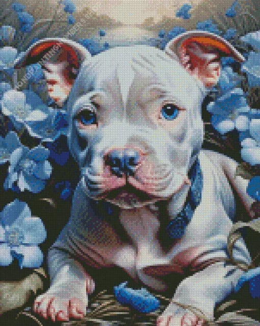 Blue Eyed Staffy Diamond Painting