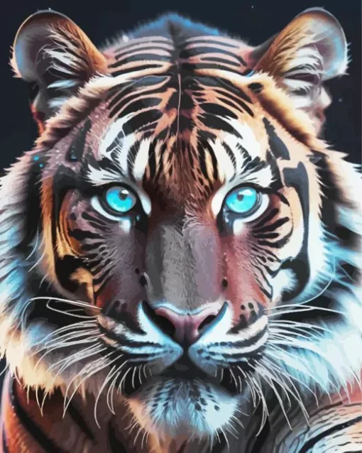 Blue Eyed Tiger Diamond Painting