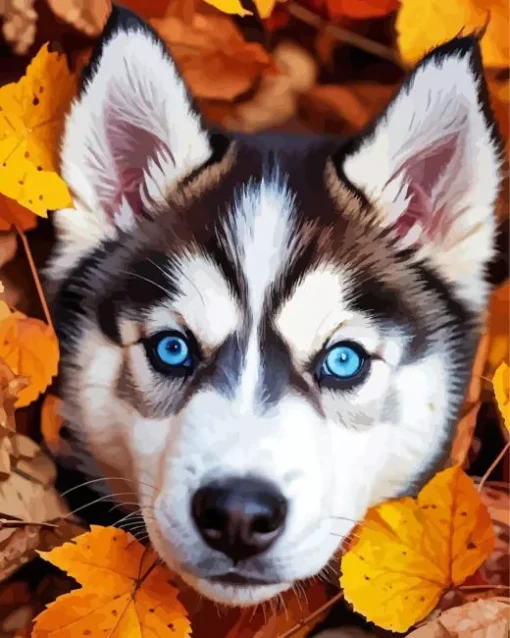 Blue Eyes Husky Diamond Painting
