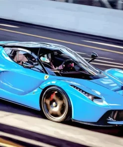 Blue Ferrari Sport Car Diamond Painting