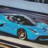 Blue Ferrari Sport Car Diamond Painting