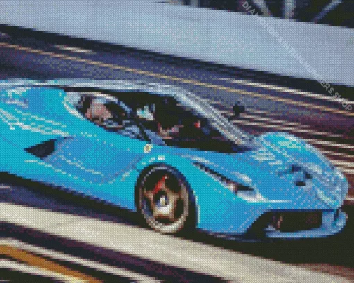 Blue Ferrari Sport Car Diamond Painting