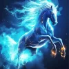 Blue Fire Horse Diamond Painting