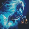 Blue Fire Horse Diamond Painting