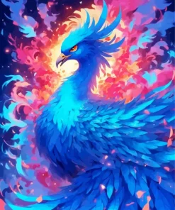 Blue Firebird Diamond Painting