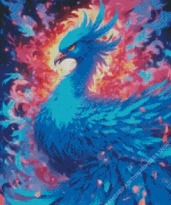 Blue Firebird Diamond Painting