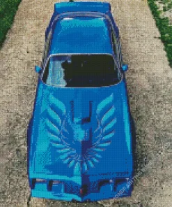 Blue Firebird Car Diamond Painting