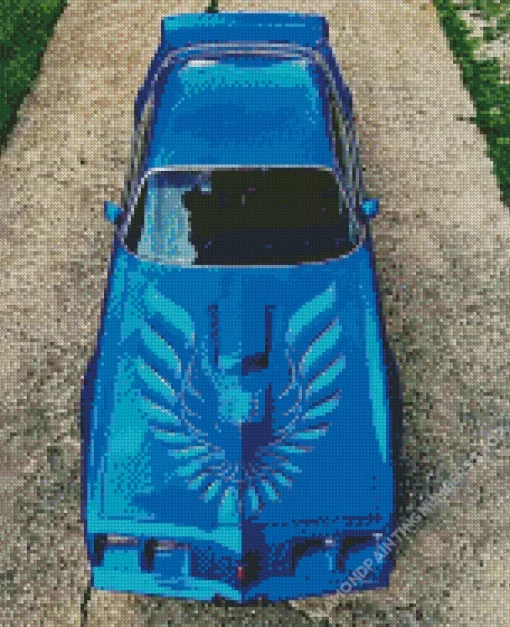 Blue Firebird Car Diamond Painting
