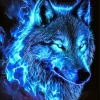 Blue Flame Wolf Diamond Painting
