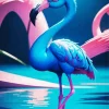 Blue Flamingo Diamond Painting