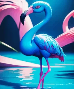 Blue Flamingo Diamond Painting