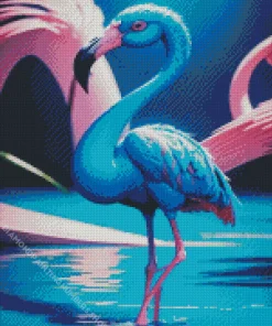 Blue Flamingo Diamond Painting