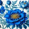 Blue Flowers Art Diamond Painting