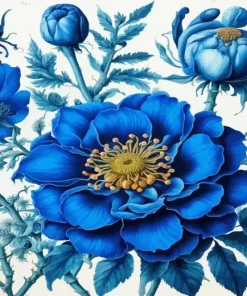 Blue Flowers Art Diamond Painting